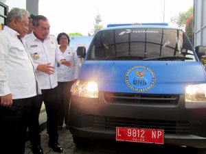 Dukung PG4N, Pertamina Beri Grandmax Ke BNNP Jawa Timur