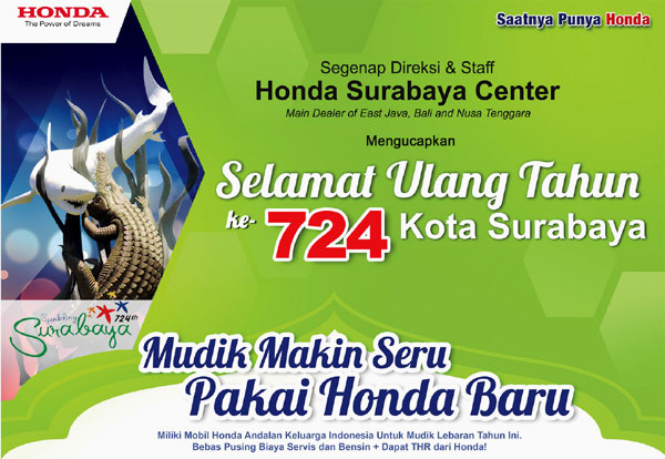 Selamat Ulang Tahun ke-724 Kota Surabaya