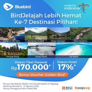 Blue Bird Tawarkan 7 Destinasi Wisata Indonesia