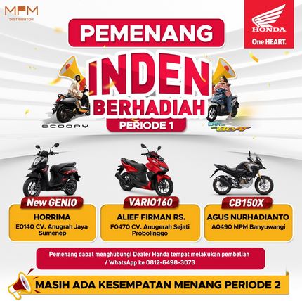MPM Honda Jatim Inden Hadiah Motor Tahap 1