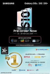 Keren XL Buka Pre-order Samsung Galaxy S10 Series Seharga Rp 1
